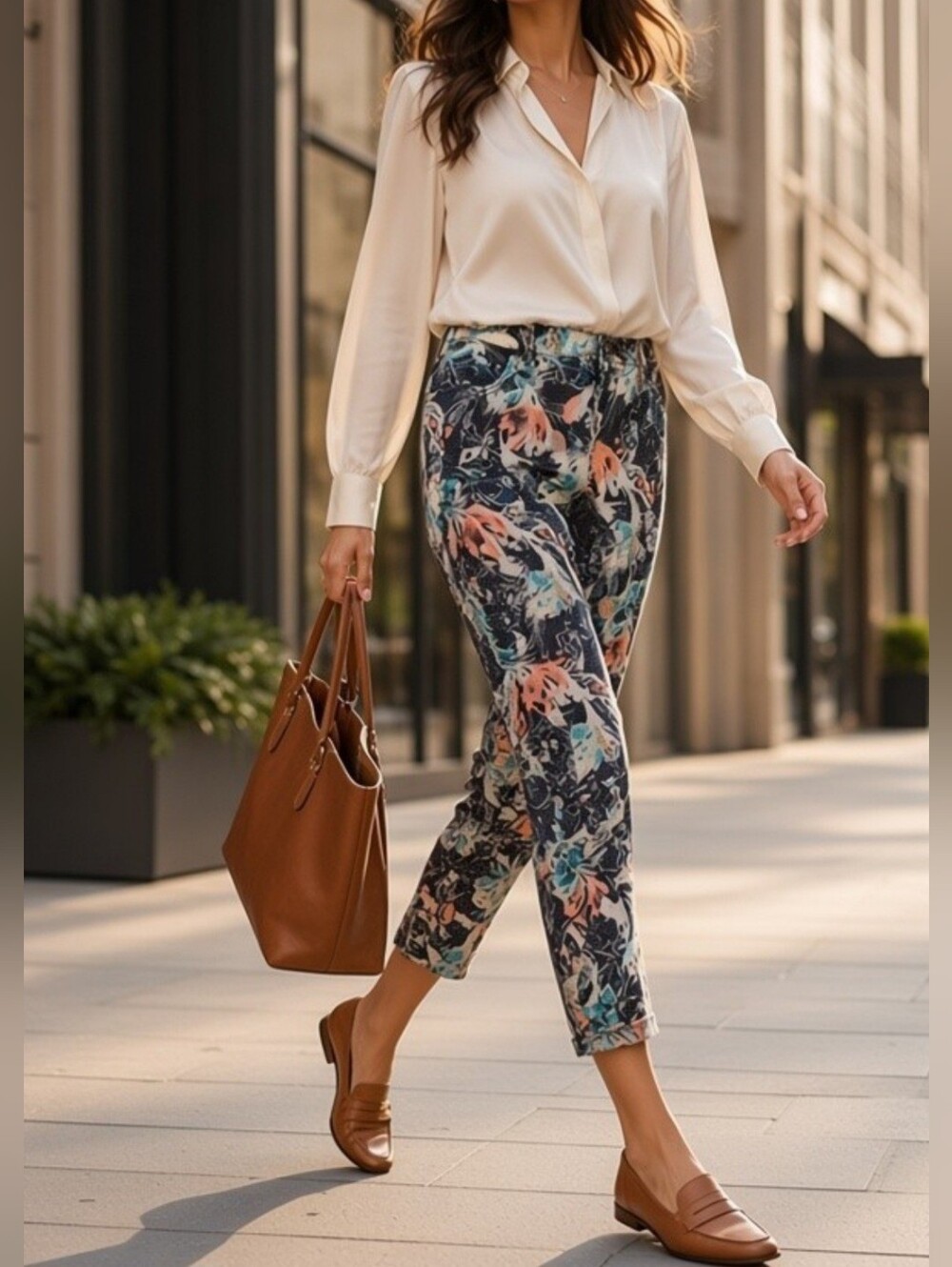 Gloria Vanderbilt Amanda Women’s Size 10 Floral Capri Pants High Rise Cropped. B